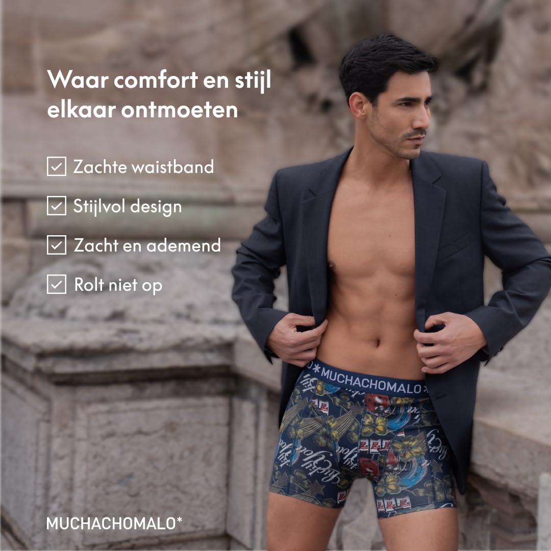 Muchachomalo Hombre Bóxer 3-Pack, Estampado, Algodón, Cinturilla Elástica