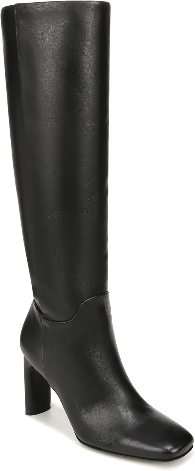 Franco Sarto SARTO Womens Flexa High Square Toe Wide Calf Knee High Boot Black Leather 9.5 M