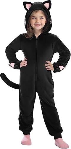 Miniatura 8 de GIFTINBOX Disfraz de gato negro para niñas, disfraz de gato negro para niños, disfraz de Halloween para niñas