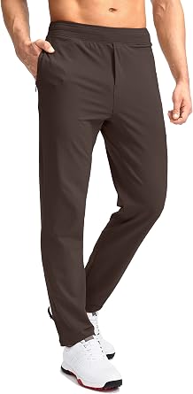 Pudolla Mens Golf Pants Stretch Sweatpants with Zipper Pockets Slim Fit Work Casual Joggers Pants for Men