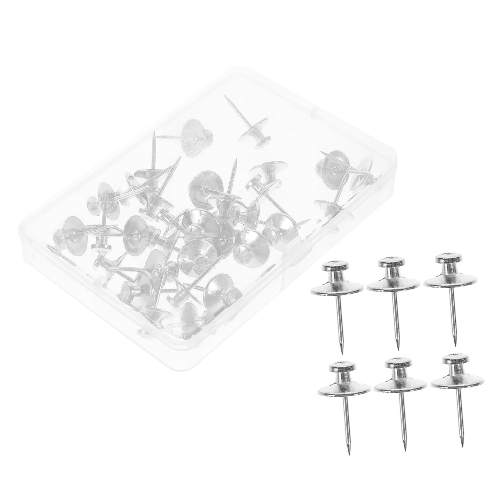 HOMSFOU 5 Sätze Reißzwecke Aus Metall Stifte Für Korktafel Korkplatte Stecknadeln Für Die Karte Bulletin Stecknadeln Für Die Wand Pushpins Für Cork Board Zinklegierung Silber 30 Stück * 5