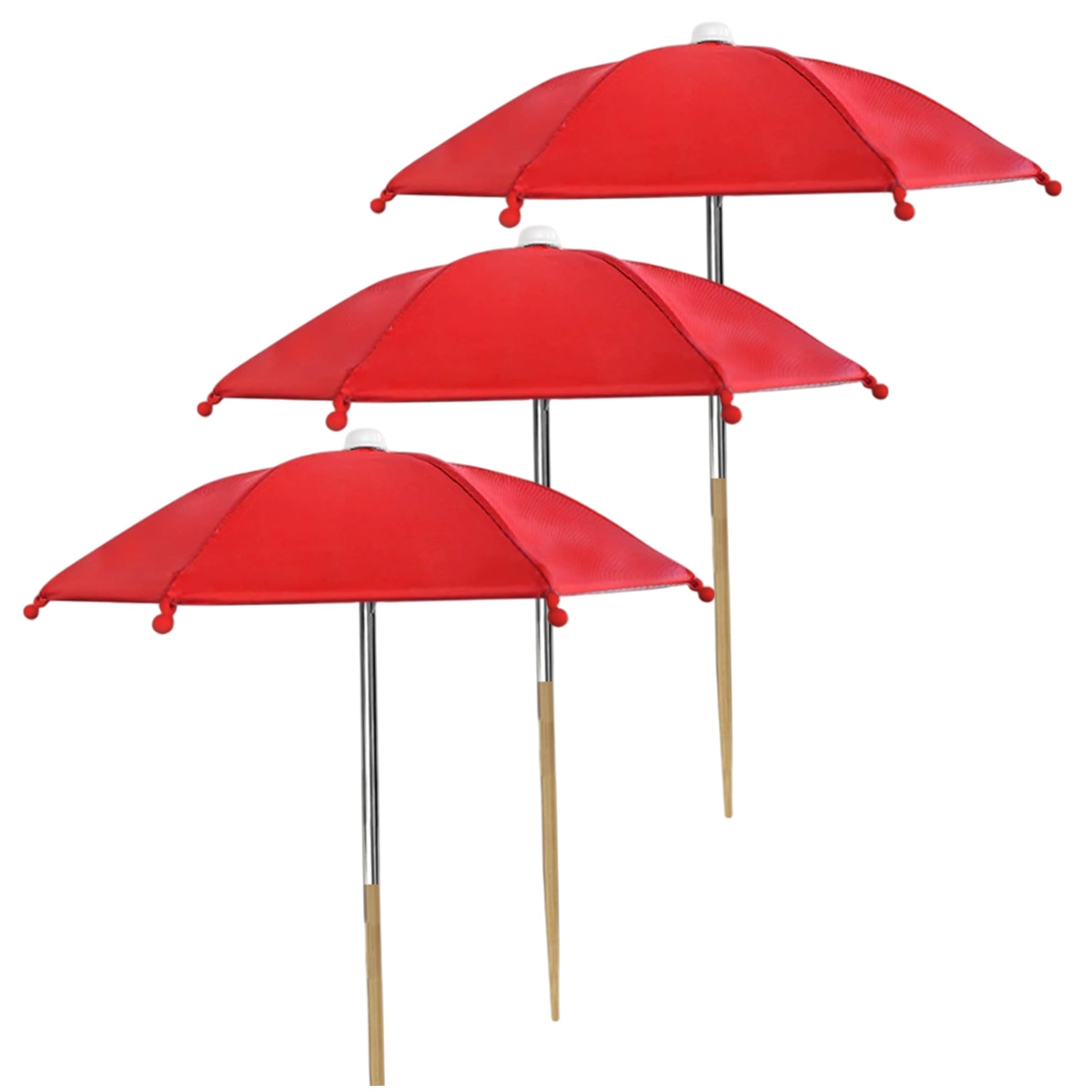 Vervevum 3pcs Plant Umbrellas For Outdoor Plants, Garden Umbrella For Plants With Heat Blocking Fabric, Red, Plant Shade Umbrellas