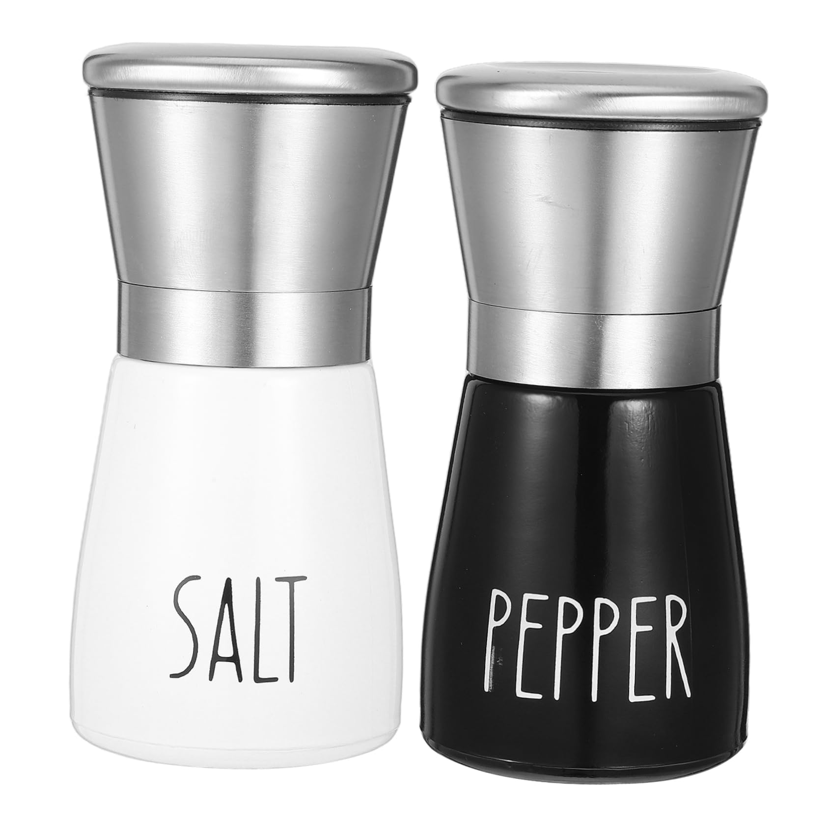 Ciieeo 2pcs Pepper Grinder: Stainless Steel Manual Refillable Spice Crusher For Black Pepper Sea Salt Portable Seasoning Tool For Kitchen Bbq Camping