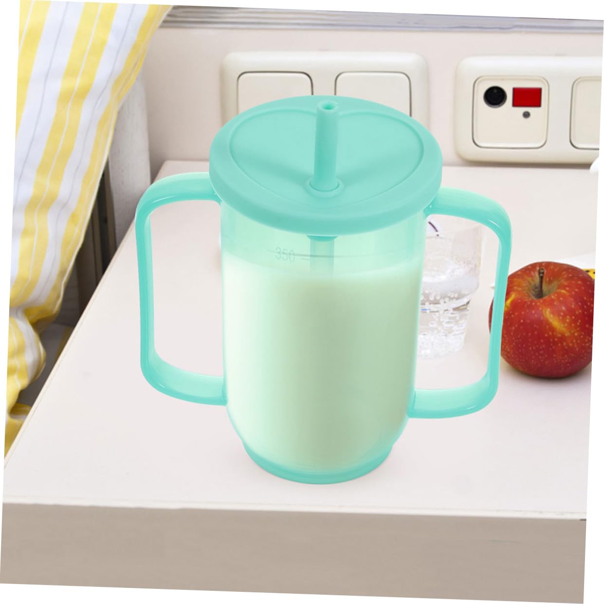 2 Stück Pflegebecher 350ml Kunststoff Grün für Senioren