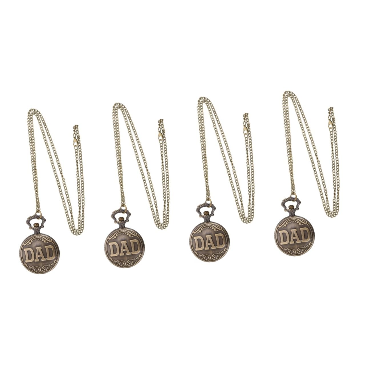 4piezas Reloj De Bolsillo Vintage Unisex Retro para Padres Accesorio Elegante y Atemporal para Día del Padre Diseño Duradero y Atractivo