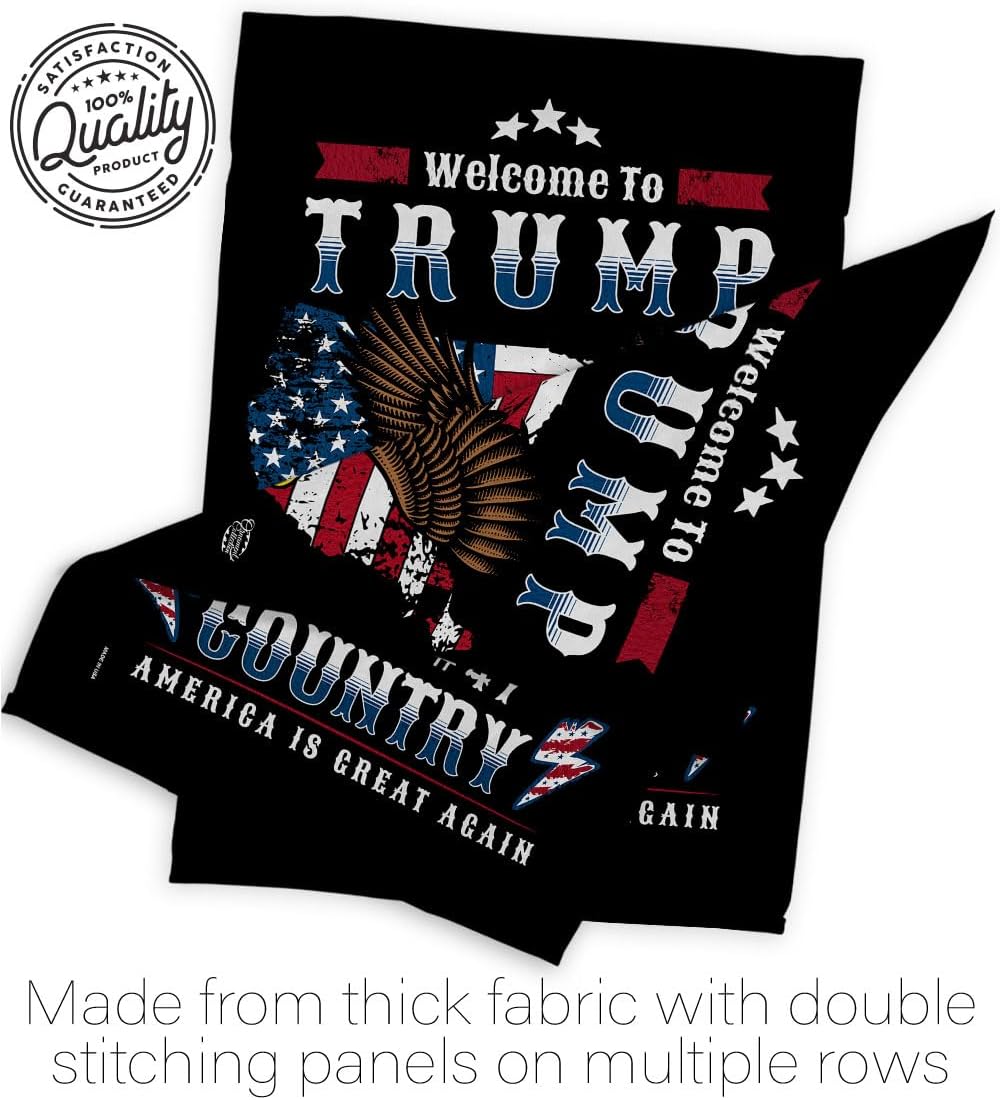 Welcome to Trump Country Flag Yard Sign Wall Hanging Decor Home Poster Rally Shooting MAGA Vance 2024 Political Poster Lawn Garden Outdoor Patriotic Patio Decoration Republican Gift Made in USA