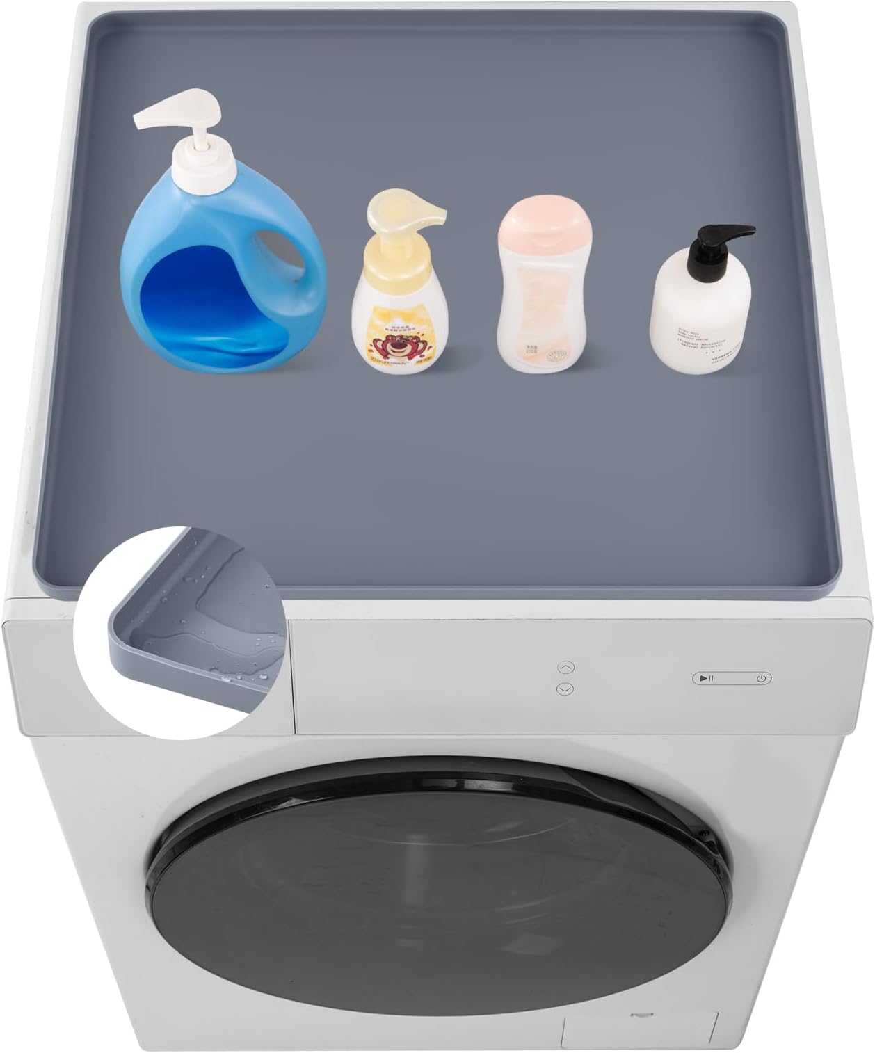 2PCS Washer and Dryer Top Protector Mat, Silicone Rubber