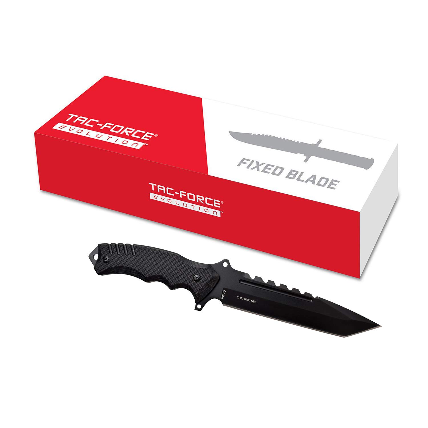 Tac-Force Evolution Gorilla – nóż outdoorowy – czarny, bardzo ostry, długość ostrza: 17,8 cm