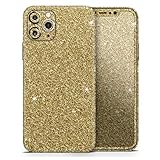 Design Skinz Sparkling Gold Ultra Metallic Glitter - DesignSkinz Protective Vinyl Decal Wrap Skin Cover Compatible with The Apple iPhone 6/6s (Full-Body, Screen Trim & Back Glass Skin)