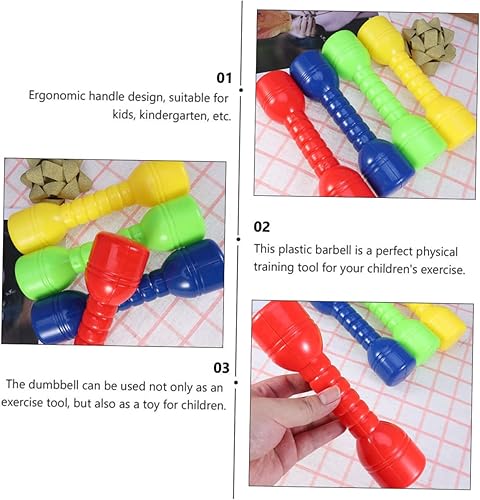 Miniatura 4 de Mancuernas de plástico para niños y niñas, 2 unidades, perfectas para educación física de jardín de infantes