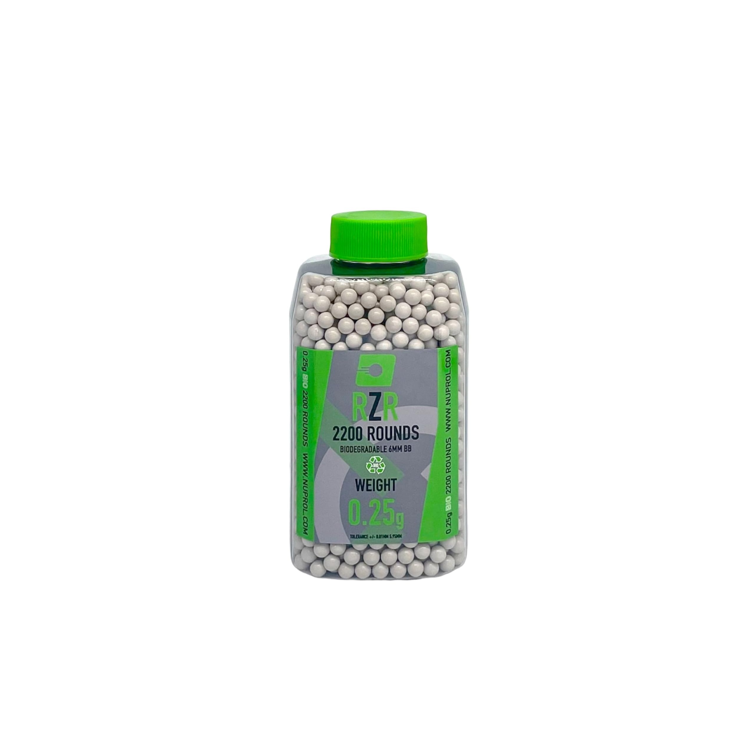 NUPROL RZR - Biodegradable Airsoft BBs - 0.25g (2200R), White