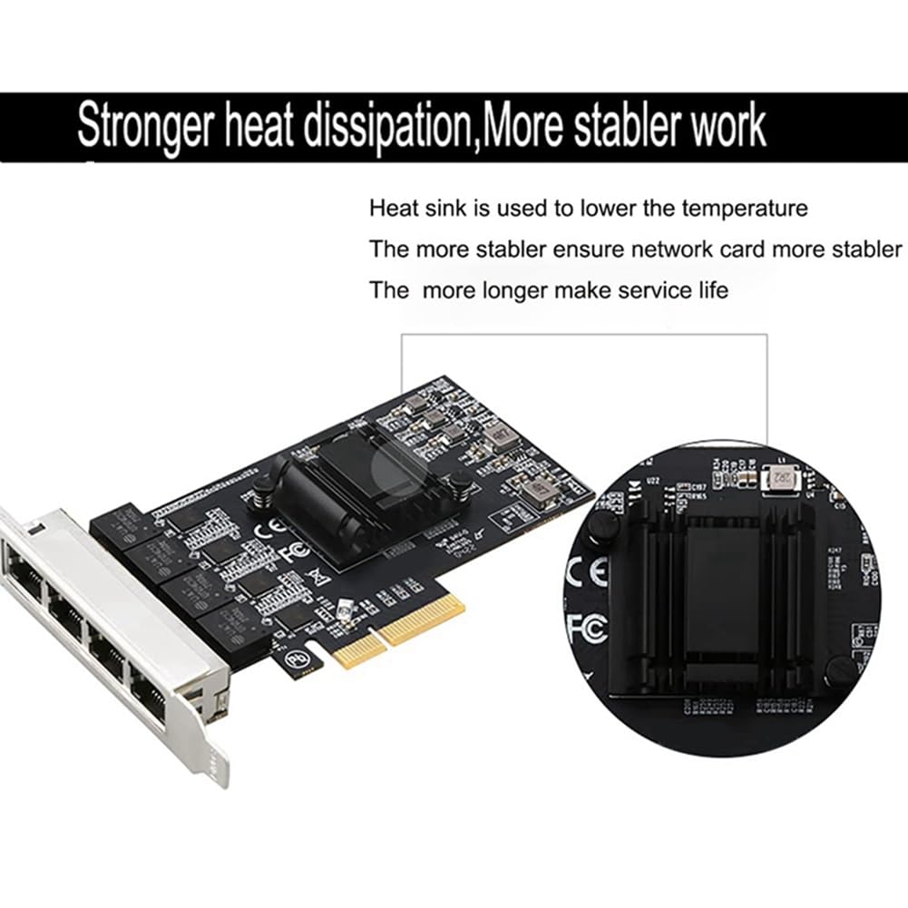 Scheda di rete di gigabit di 4 porti - Port Server Scheda di rete Gigabit PCIe 2,5 Gigabit RJ45 Lan 10/100/1000/2500Mbps Realtek 8125B Chip
