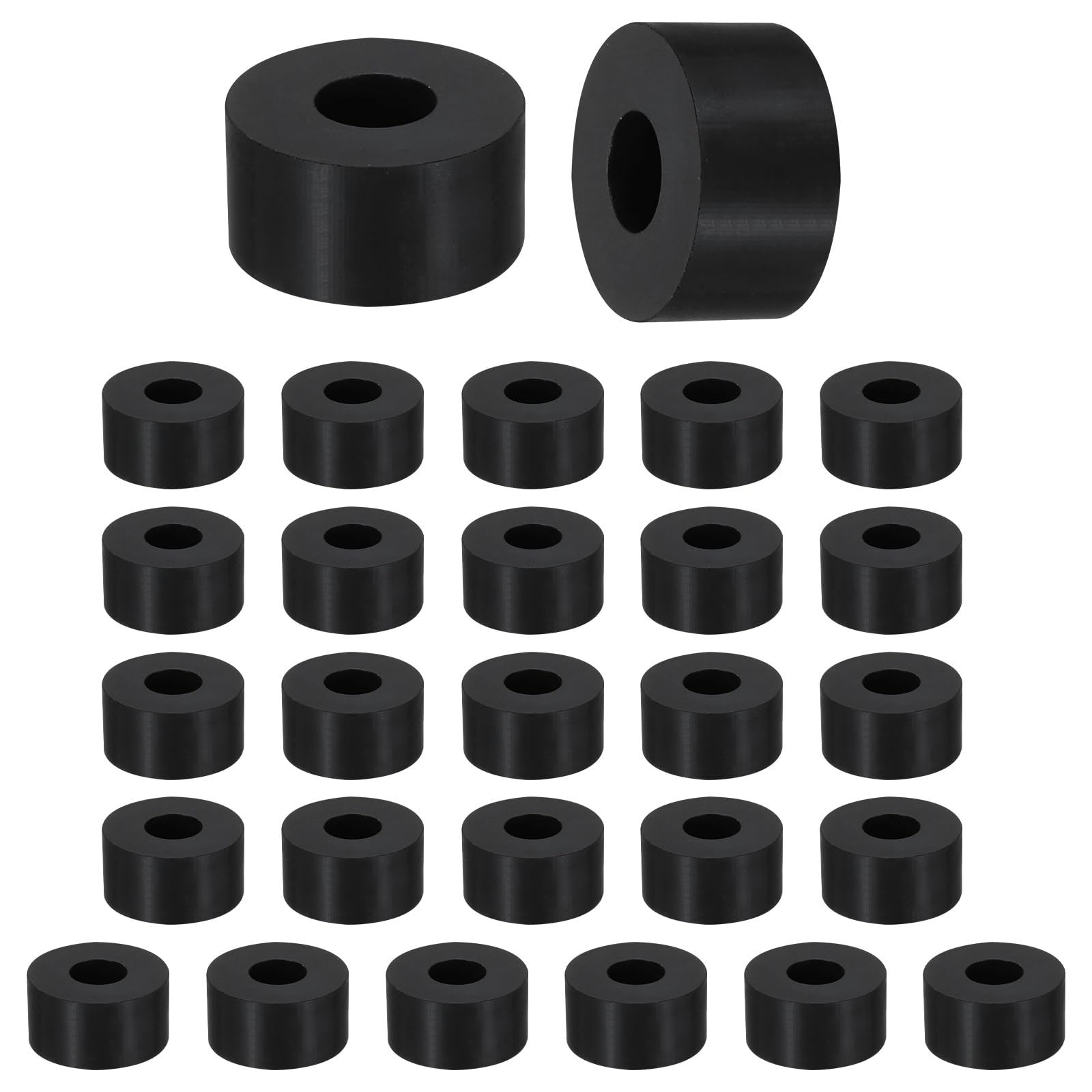 sourcing map 28 Pcs Round Rubber Spacers 15mm OD x 8mm ID x 6mm Thickness 38 Pcs Round Rubber Spacers 13mm OD x 6mm ID x 5mm Thickness
