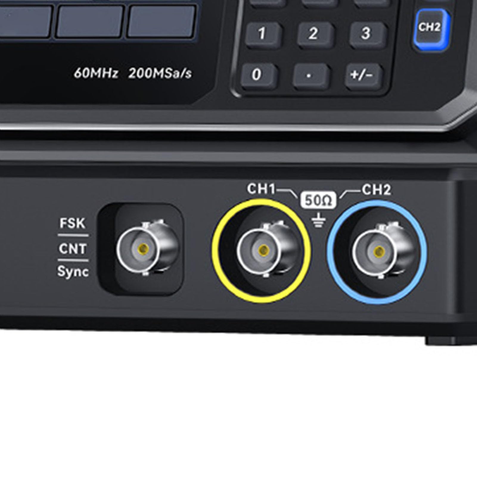 Cryfokt Osciloscopio Portátil, Osciloscopio Digital de 2 Canales, 60 MHz, 14 Bits con Generador de Señal Multímetro de Muestreo de 200 MSas/s para Pruebas y Reparación de Circuitos Automotrices