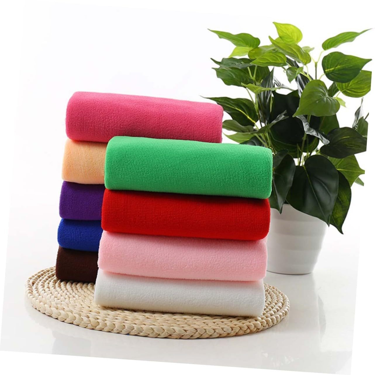 GALPADA 27pezzi Asciugamani Microfibra Per Auto Da Asciugatura Rapida e Assorbente Variati Blu Verde Caffè Rosa Scuro Rosa Giallo Bianco Per Pulizia e Lucidatura Auto e Superfici Delicate