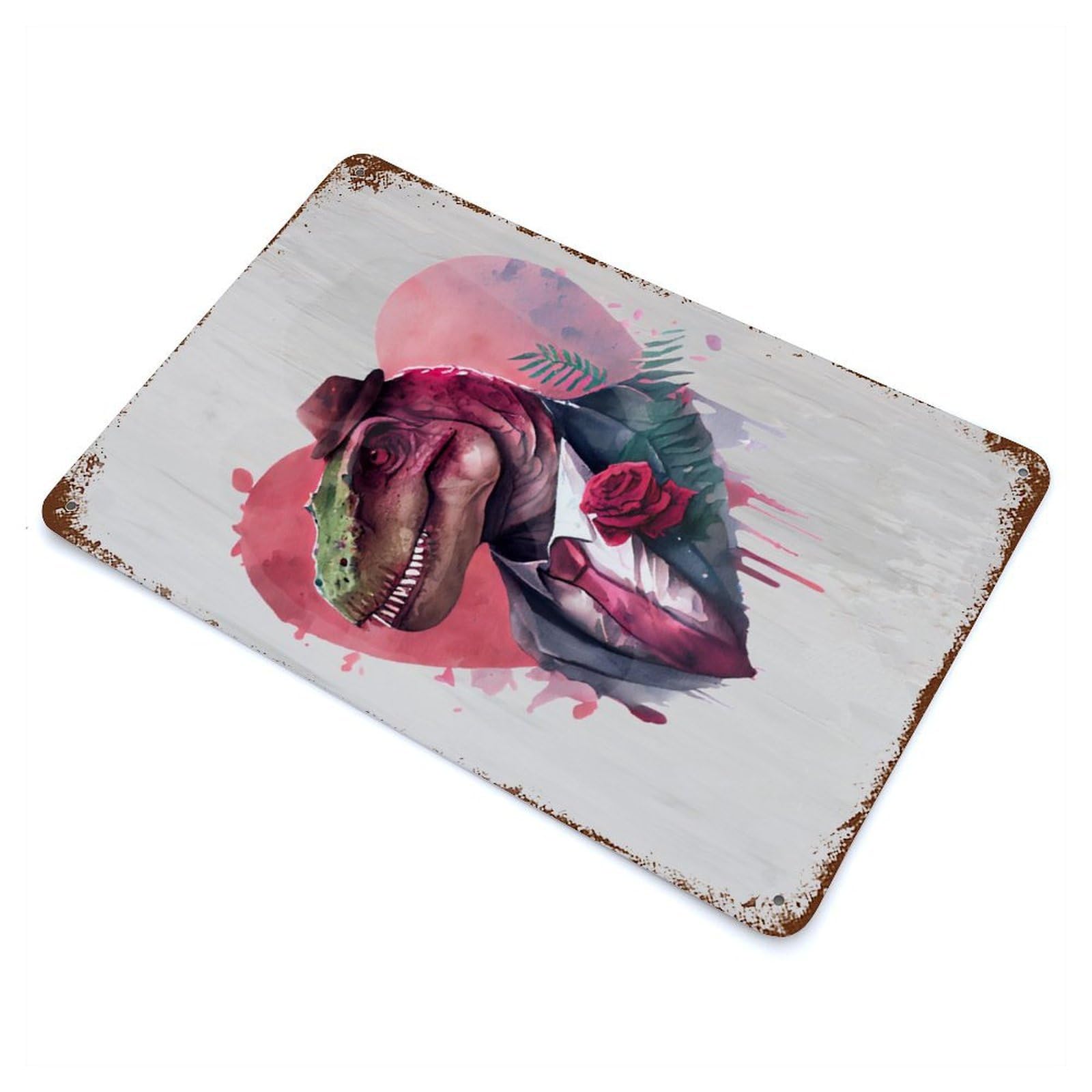 Garage Style Gangster Style Dinosaurs Rust Effect Tin Sign 11.8"x7.9", Industrial Home Decor for Bar And Workshop