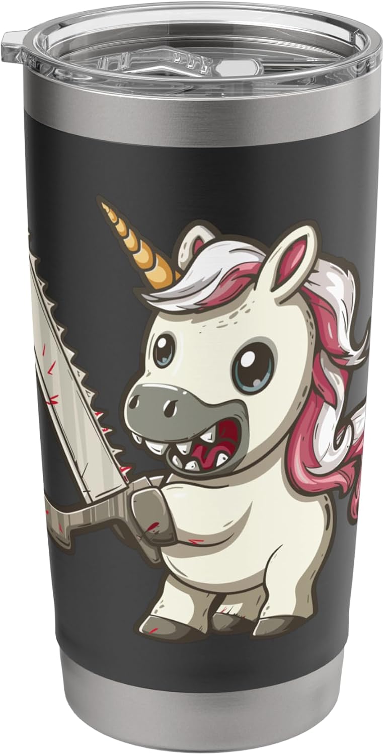 Mad Horror Cute Unicorn with Sword – Unique Fantasy Design Stainless Steel Insulated Tumbler