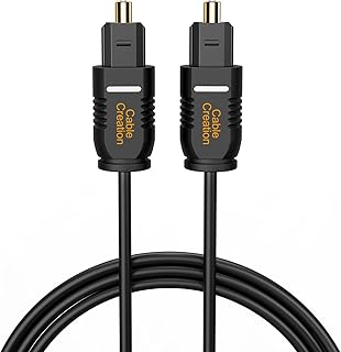 CableCreation Optical Digital Audio Cable 15FT, Thin Fiber Optic Toslink Gold Plated Optical S/PDIF Cord for Home Theater, Sound Bar, TV, PS4, Xbox, DVD/CD Player, Game Console& More, Black