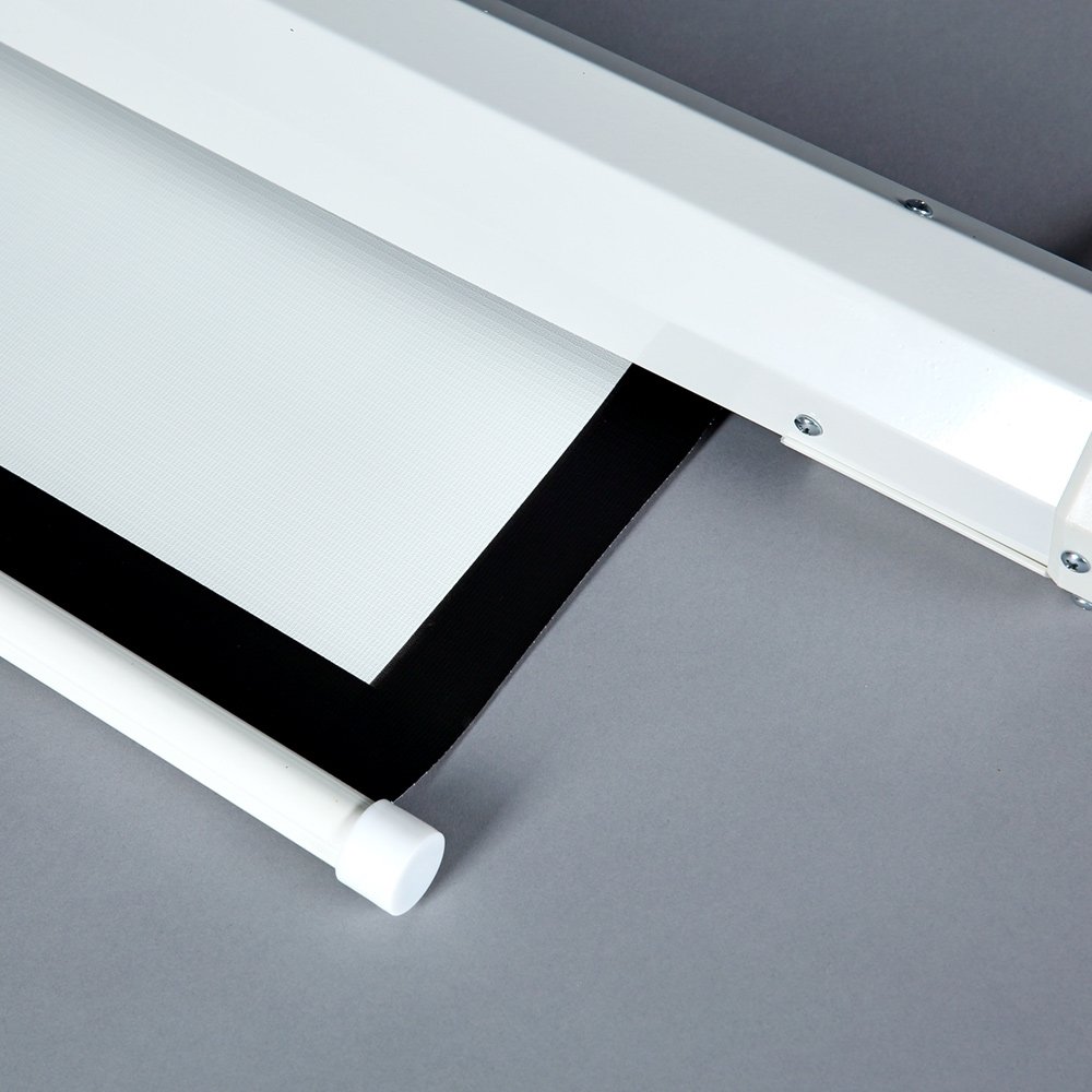 Melko Leinwand Beamer elektrisch mit Fernbedienung 300x229 cm 145 Zoll | Vinyl-Tuch 500 g/m² mit lichtundurchlässiger Rückseite, scharfe Bilder bei Tageslicht, Gain 1,0, nur 11,8 kg, arretierbar