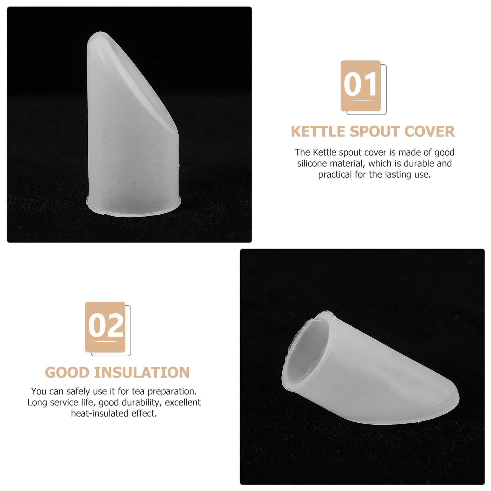 Mobestech Cubiertas de Silicona Protectoras para Boquillas de Tetera, Antifugas y Fáciles de Aplicar, Diseño Creativo, Paquete de 2 Unidades, Accesorio Adecuado para Suministros de Hervidor