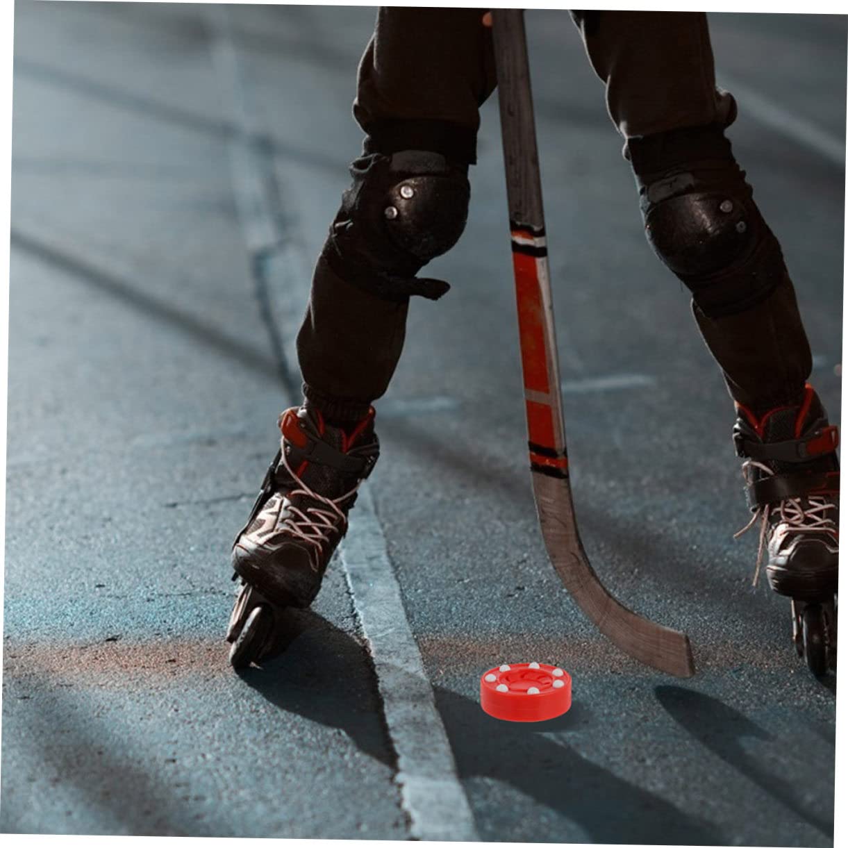 BESPORTBLE Bola De Rodillos De Hockey Callejero Práctica del Disco De Hockey sobre Hielo Palo De Hockey Entrenamiento De Hockey Disco De Juego Disco Duradero Rojo