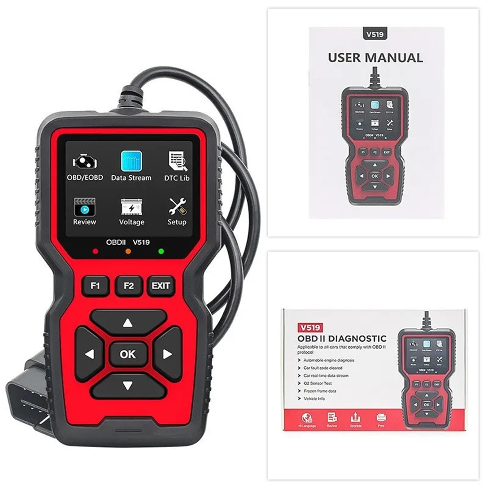 Lettore di Codici automobilistici Strumento diagnostico OBDII Tester for Auto Rilevatore guasti al Motore Controllo Automatico for