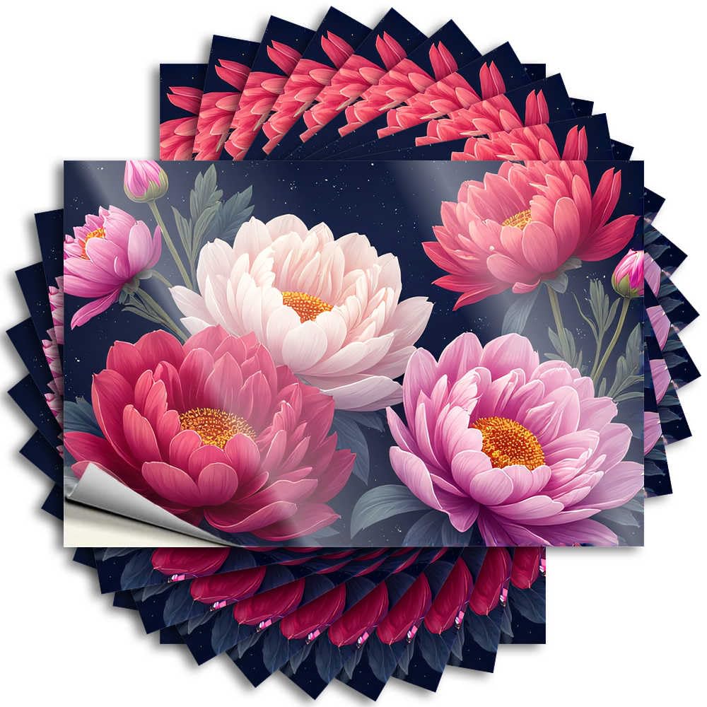 Sticker - Encouraging Door Colorful Night Garden: A Floral Symphony for Paw Man Cave Decorations(12X18CM)