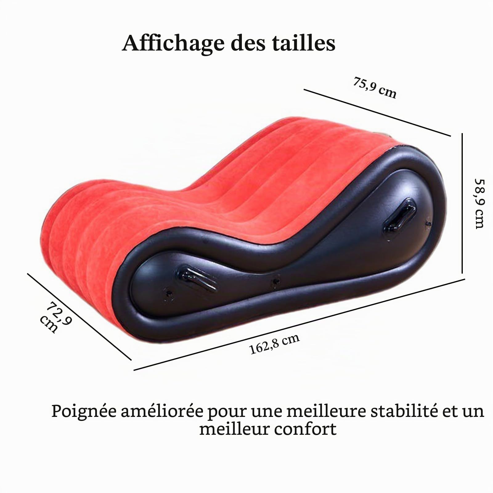 Coussin gonflable pour canapé sexuel - Pour couple - Avec menottes et menottes - Jouet sexuel érotique BDSM - Positions sexuelles extrêmes
