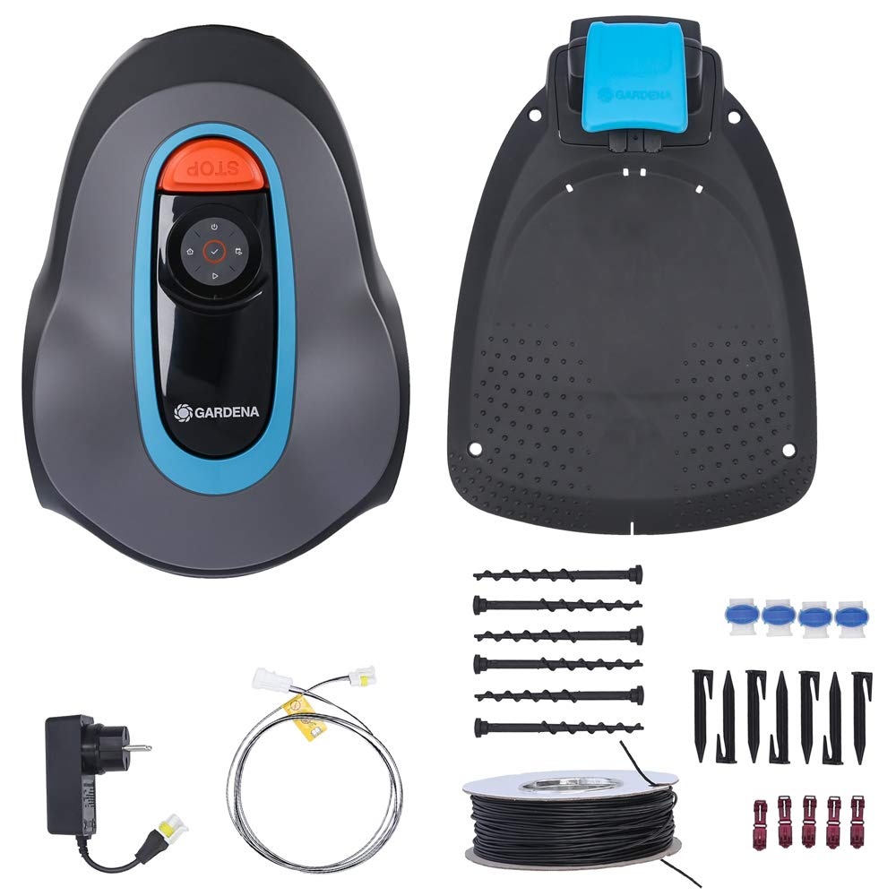 Gardena SILENO Minimo 300 - Robot Trimmer (300 m2, Connettività GARDENA Bluetooth, Silenziatore 58 DB) Grigio
