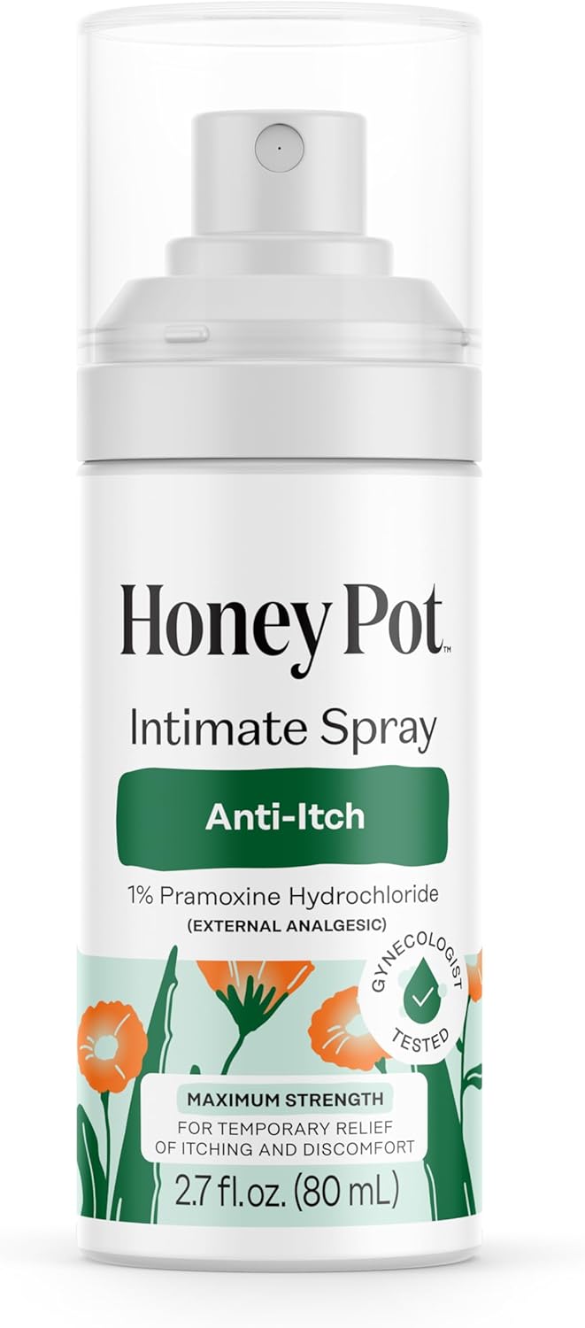 Honey Pot Feminine Anti-Itch Spray: Maximum Strength Medicated Relief for Vaginal Itch & Irritation, 2.71 oz On-the-Go