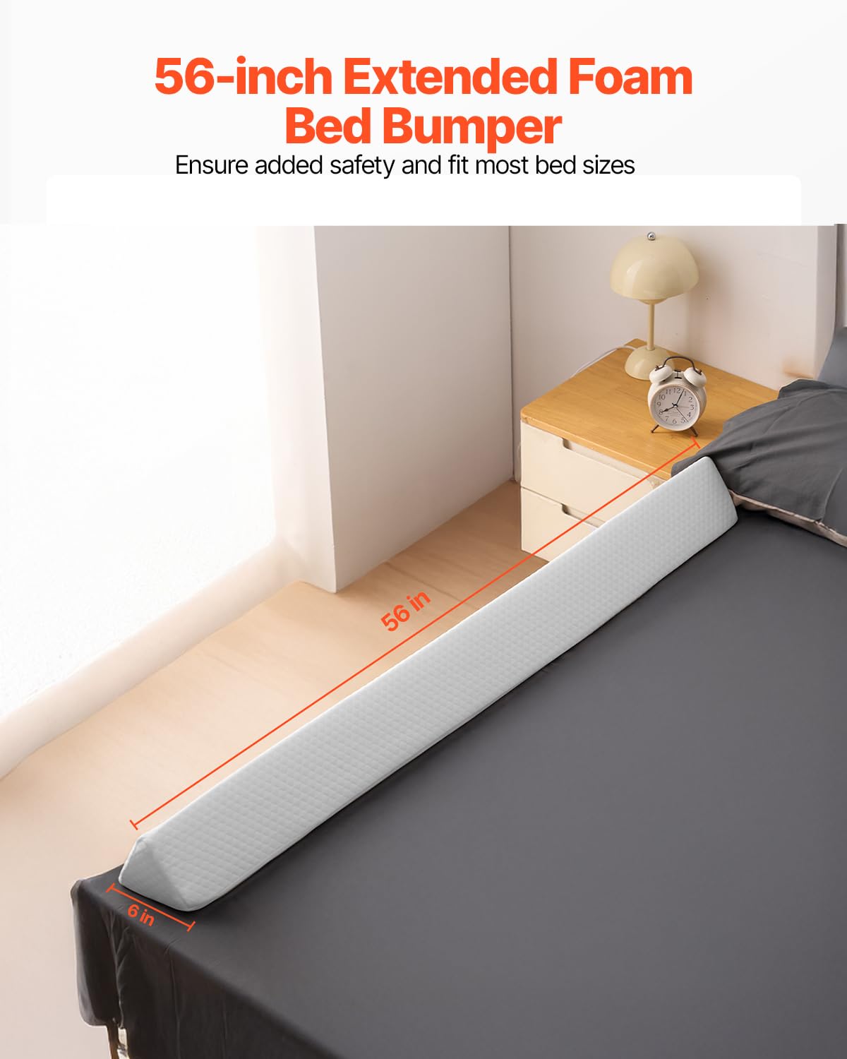YIHATA 2 stuks draagbare bedrail met handvat, schuimrubberen veiligheidsbedbumpers voor kinderen, baby's, ouderen met waterbestendig, antislip kussen en machinewasbare hoes, geschikt voor alle bedden