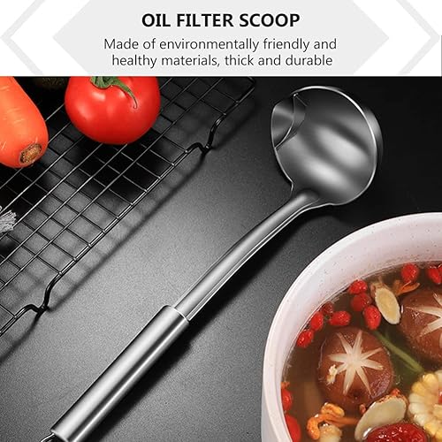 Miniatura 7 de Cabilock Separador de aceite de cucharón de sopa, separador de grasa para alimentos, cuchara espumadora, colador de sopa, colador de grasa, olla