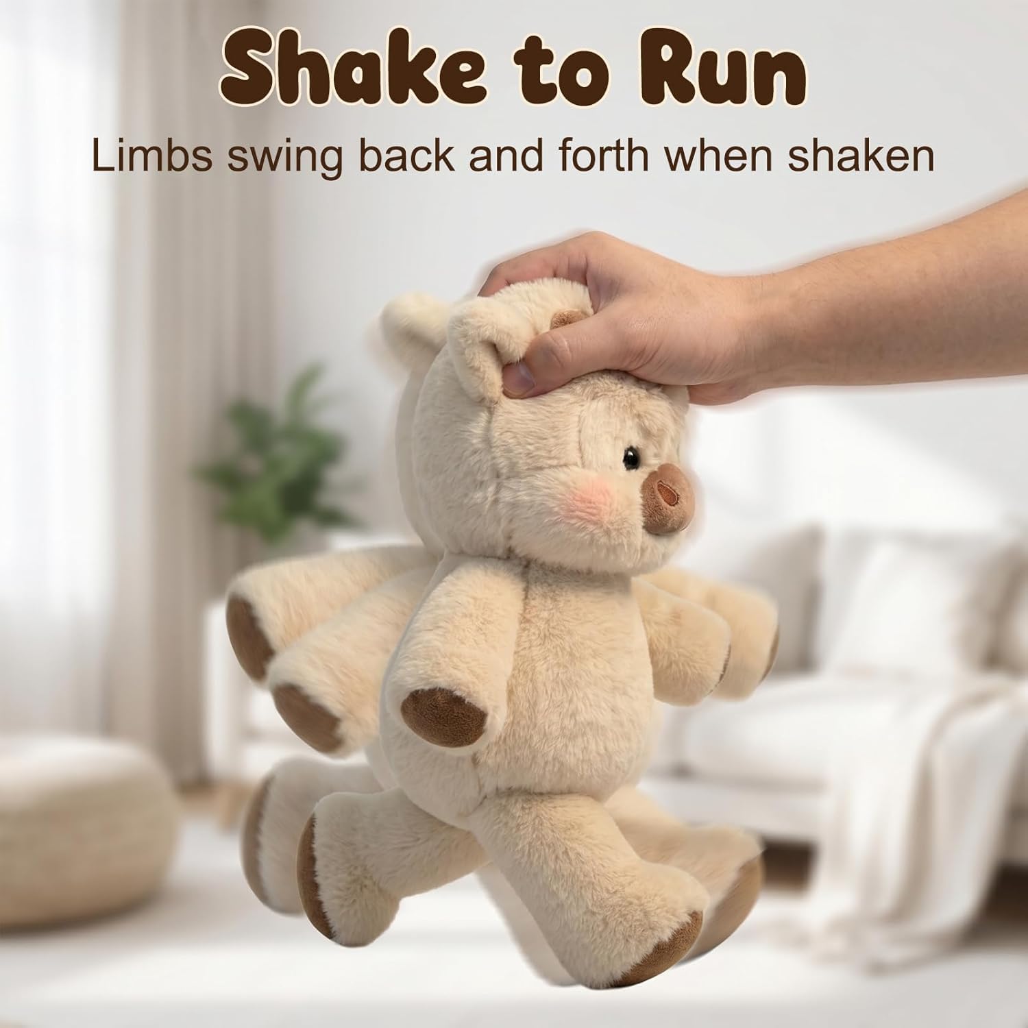 45cm Peluche Che Corre, Mucca Che Peluche, Running, Vitello Che Morbido Giocattolo, Cinghiale Che Corre Vitello per Ragazzi e Ragazze