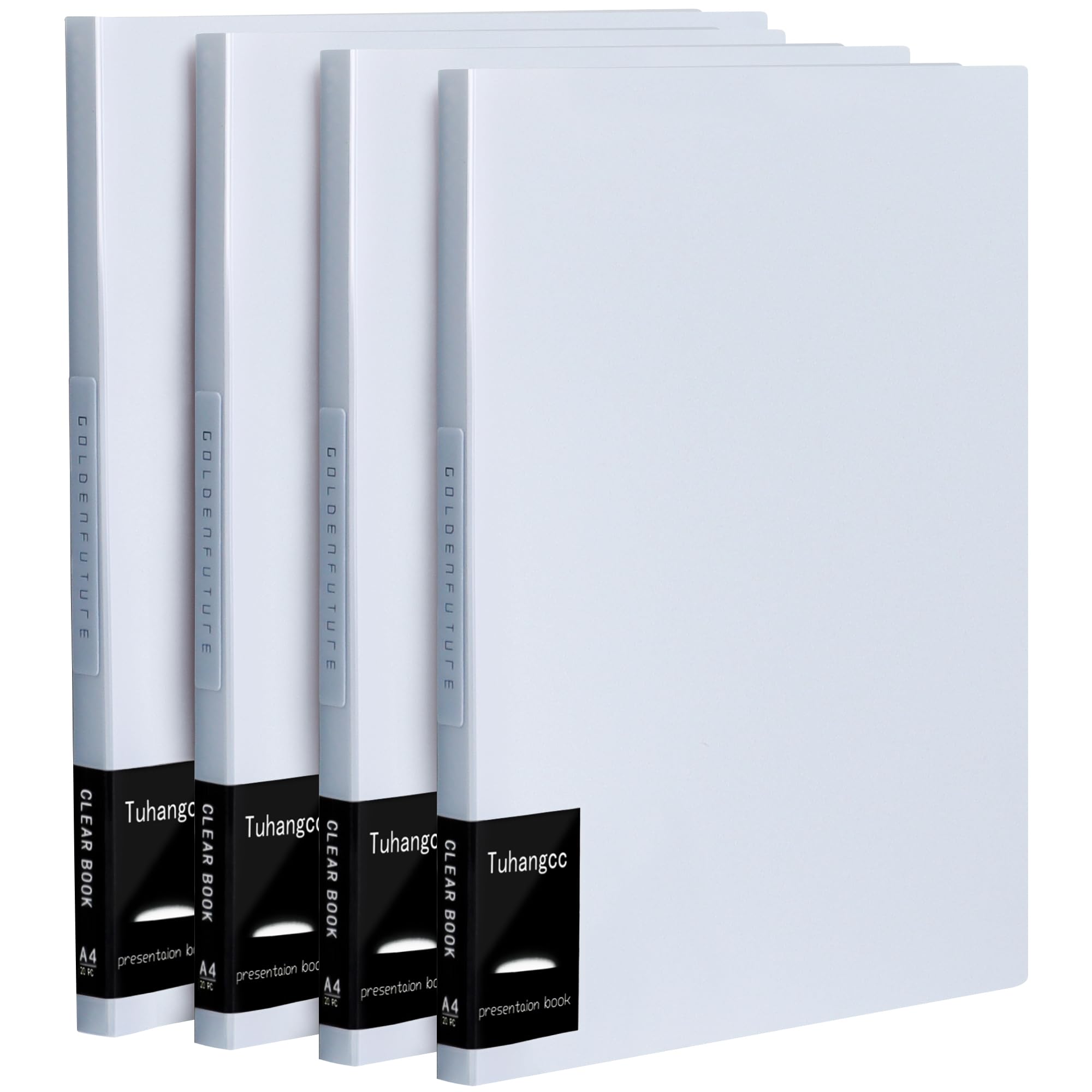 Binder with Plastic Sleeves 8.5x11" 20-Pocket - Heavy Duty Art Portfolio Folder with Clear Sheet Protectors,Displays 40Pages, Presentation Book,Document Organizer(Silver-4pack) โ image 1