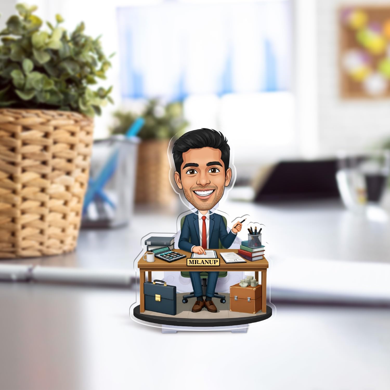 Personalized Chartered Accountant Bobblehead Caricature Gift for CA | CA Gift for Students, Aspirants | Thankyou Gift for Ca | Battery Powered Moving Head for Home Decor & Office Desk