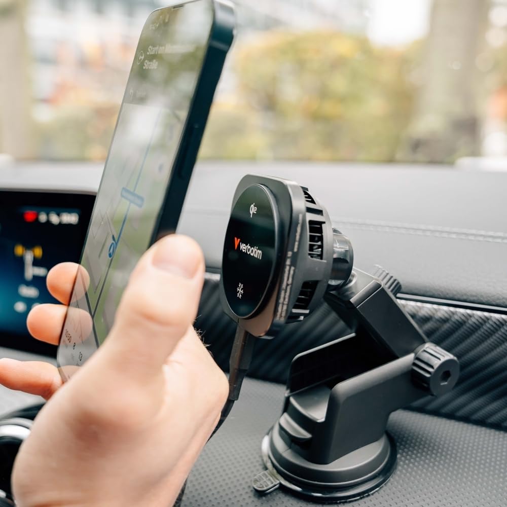 Verbatim Charging 'n' Drive Qi2 bezprzewodowa ładowarka magnetyczna do samochodu
