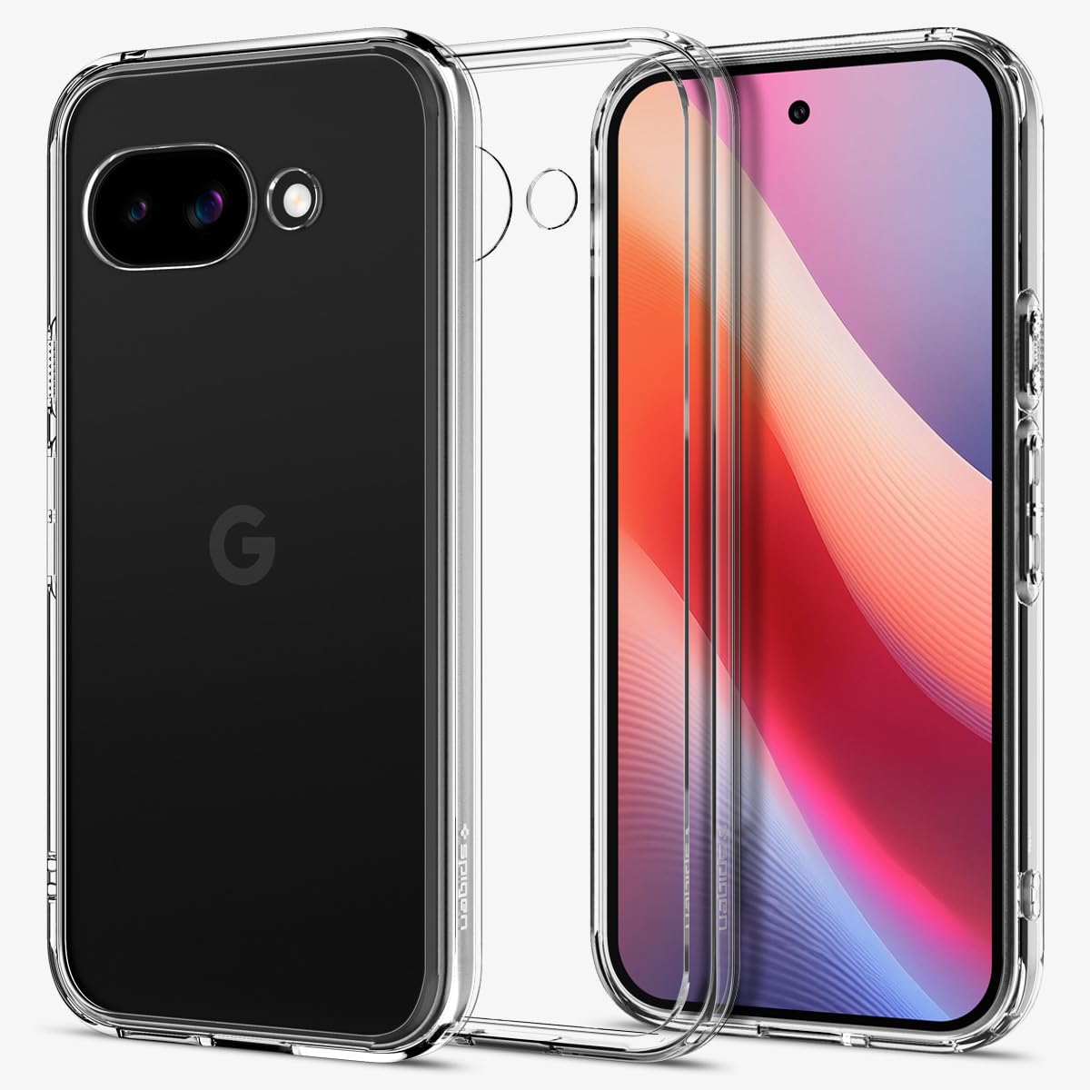 Spigen Pixel 9a Case Clear Shockproof Strap Hole Anti-yellowing Bumper Wireless Charging US Military Mil-Spec Ultra Hybrid ACS09042 (Crystal Clear)