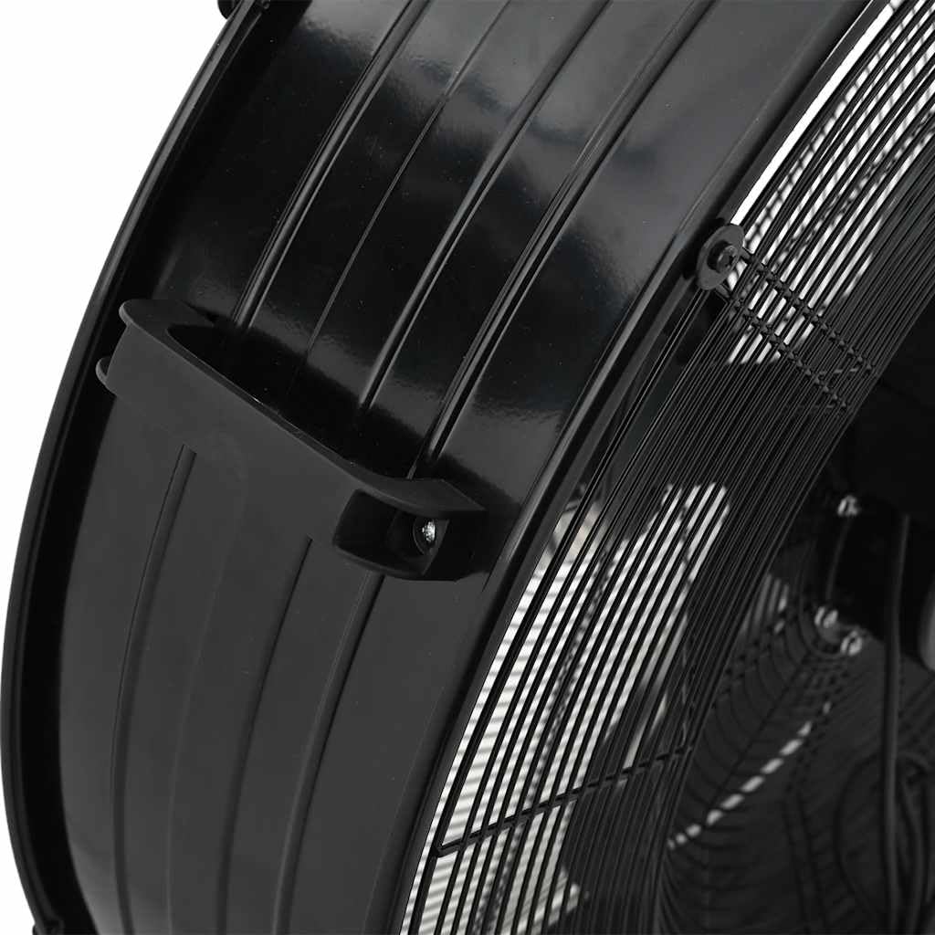 vidaXL Trommelventilator mit Rollen Industrie Bodenventilator Industrieventilator Windmaschine Ventilator Lüfter 77cm 240W Schwarz