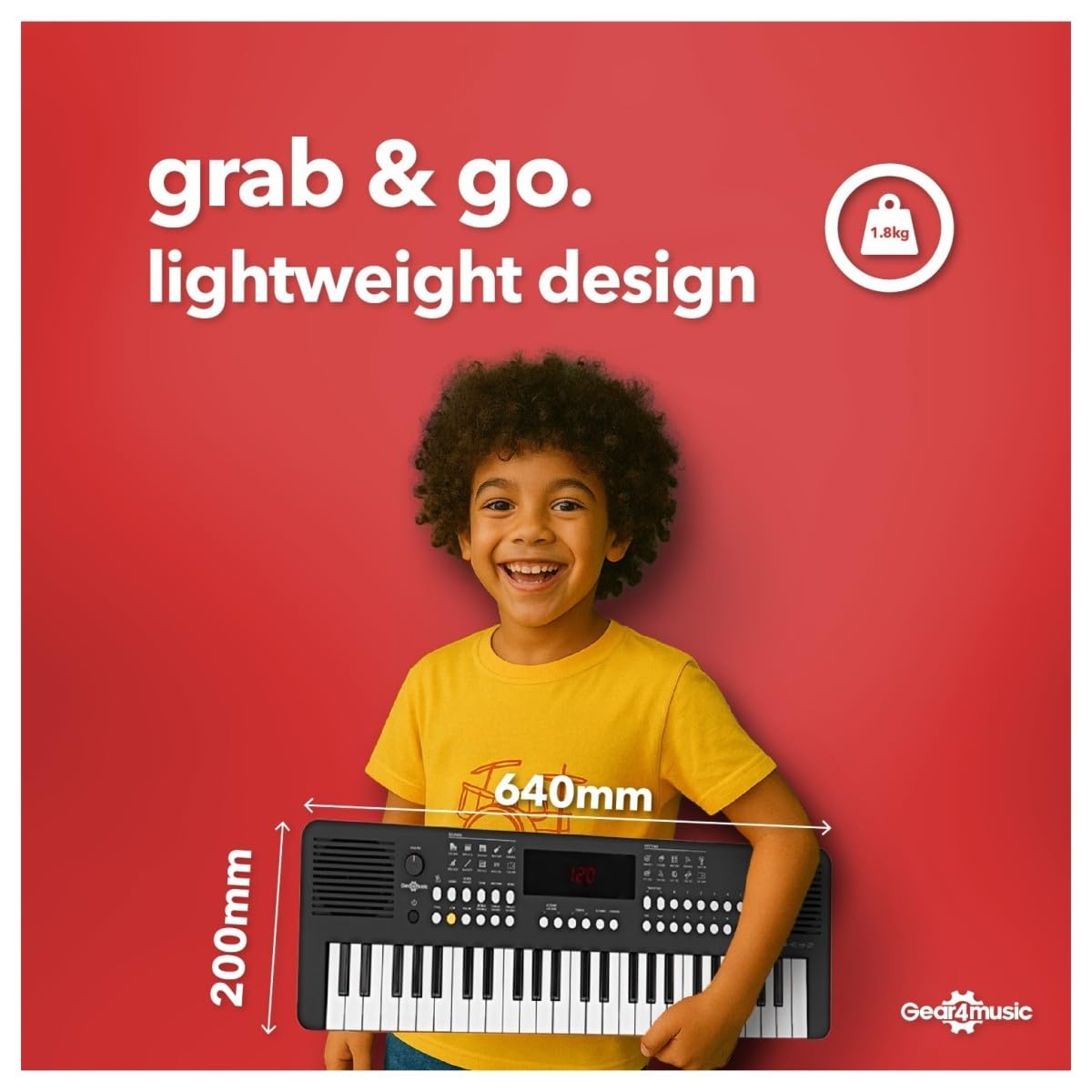 VISIONKEY-2 Tragbares MIDI-Keyboard Piano mit 49 Tasten, e-Piano, schwarz | Für Anfänger und Musikbegeisterte, 49 Minitasten, 300 Sounds und Rhythmen, USB-MIDI, Kopfhöreranschluss, Batterie oder USB