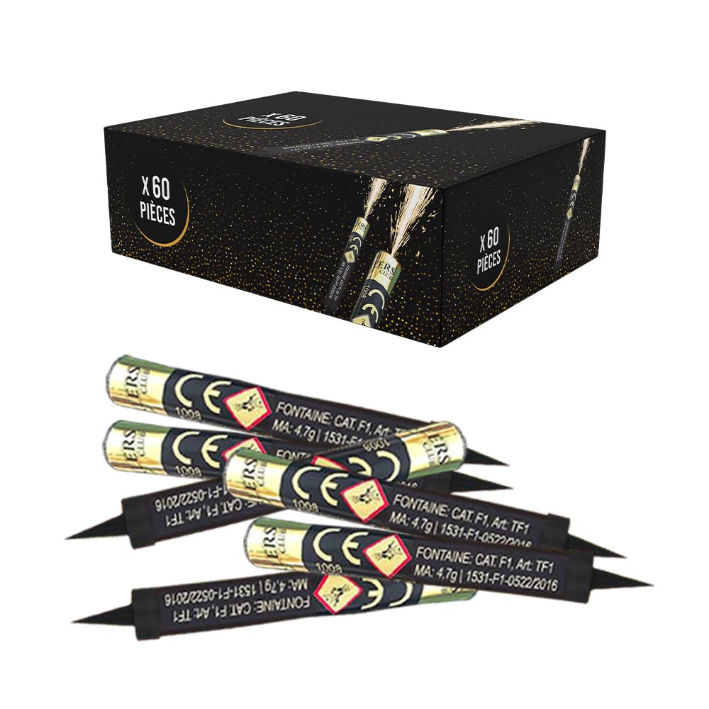 Lot De 12 Fontaines à Gâteau Scintillantes 60 Secondes – Feu D'Artifice Comestible Anniversaire & Mariage