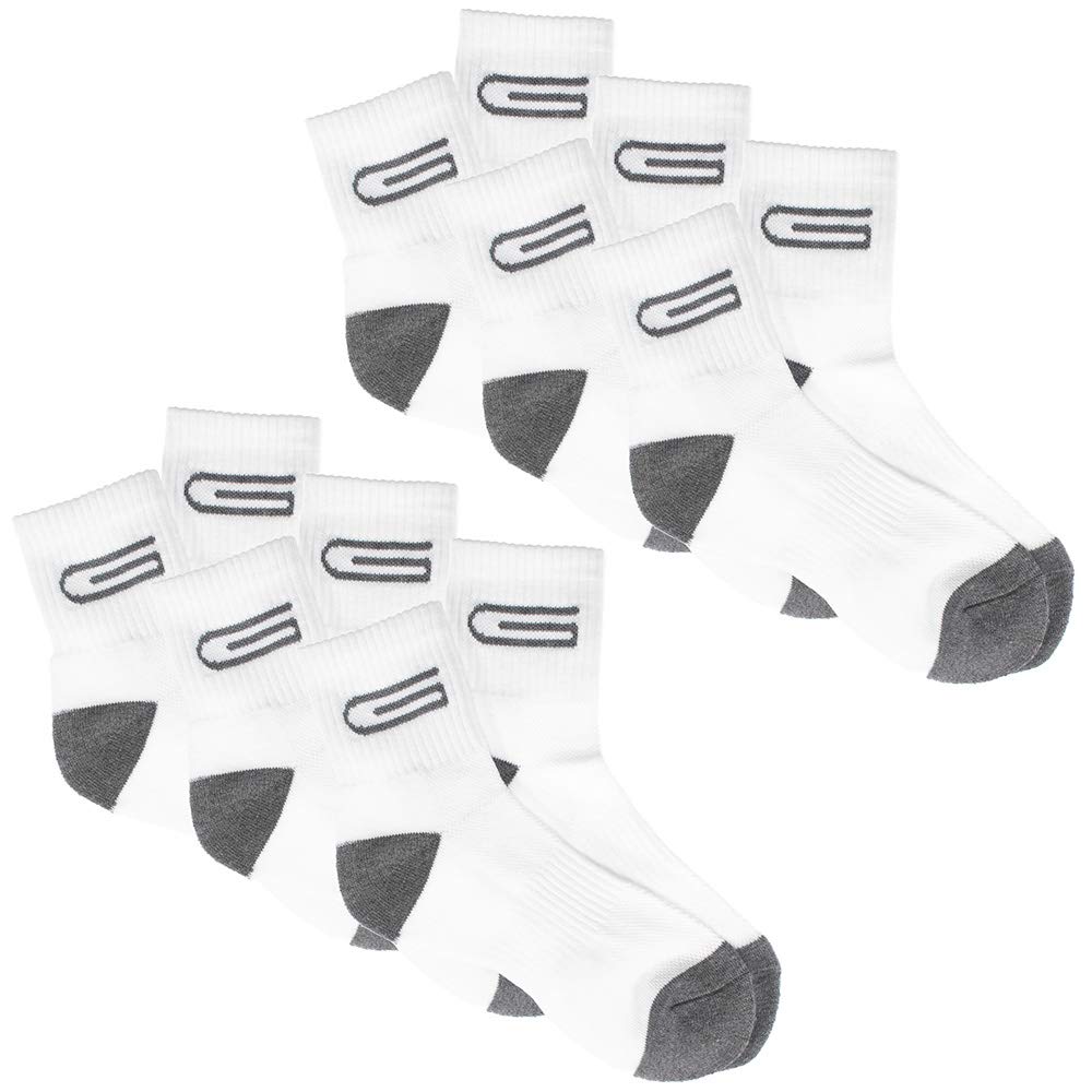 GOLBERG G Men’s Outdoor Recreation Moisture Wicking Socks - Mid-Calf Cushion Crew Socks - 6 Pack of White