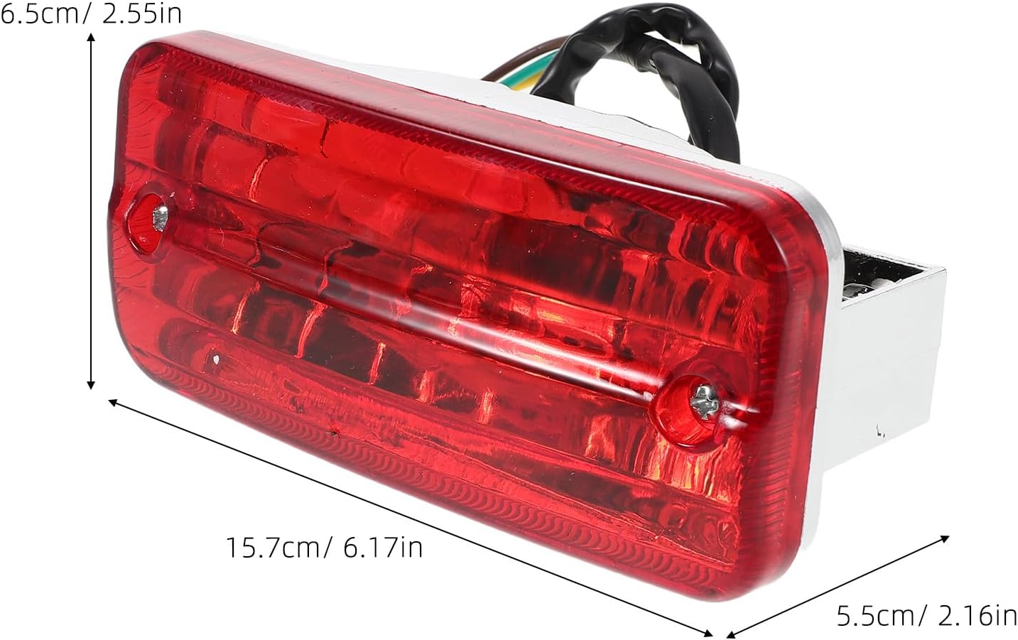 Operitacx LED Rear Brake Tail Light - Replacement Light for 50 70 90 110 125cc 150cc Chinese ATV Quad Dirt Pit Bike, Red Lens 3-Wire