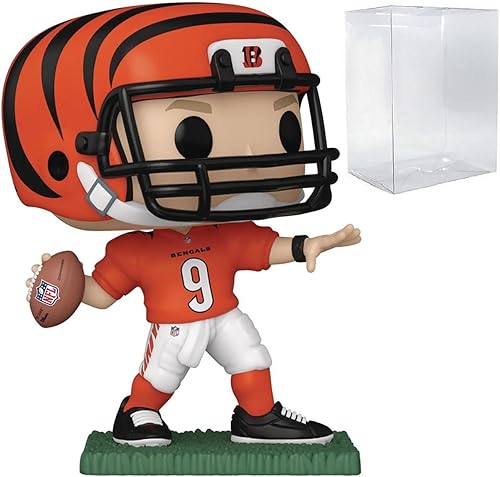 POP Football Bengals - Figura de vinilo de Joe Burrow Funko (paquete con funda protectora de caja compatible), multicolor, 3.75 pulgadas