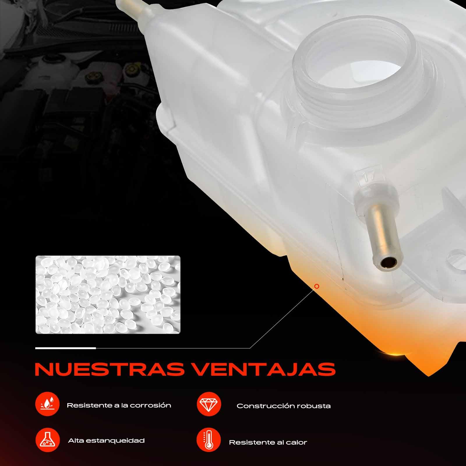 Frankberg Depósito de compensación depósito de refrigerante Compatible con Aveo/Kalos Compacto T200 1.4 2005-2008 Replace# 5490776,96536545