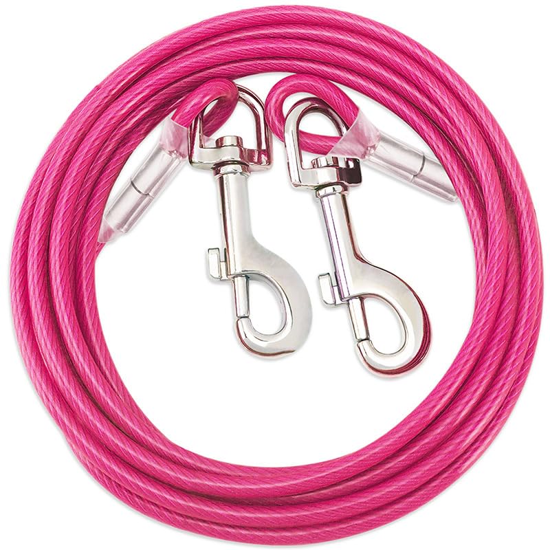 BJEBWAL Long Dog Lead Dog Tie Out Cable 3 Meter Heavy Duty Dog Tether Chain 80kg, Weather Resistant Backyard Park Washable Cable