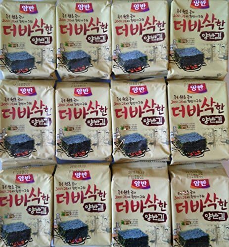 Premium Natural Roasted Seaweed (Nori) Snack 5g -(Pack of 12) by Yangban