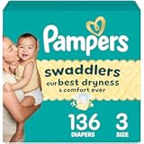 Pampers Baby Diapers - Swaddlers - Size 3&comma; 136 Count&comma; Ultra Absorbent Disposable Infant Diaper