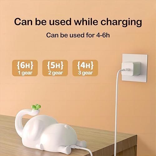 Miniatura 8 de S NMT Lindo elefante de silicona luz de noche LED novedad lámpara 3 niveles regulable guardería luz nocturna USB recargable sincronización lámpara