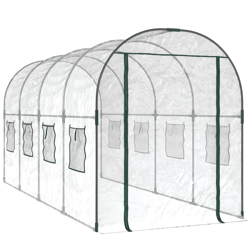 vidaXL Przezroczysta szklarnia, 160x400x190 cm, PVC i malowana stal
