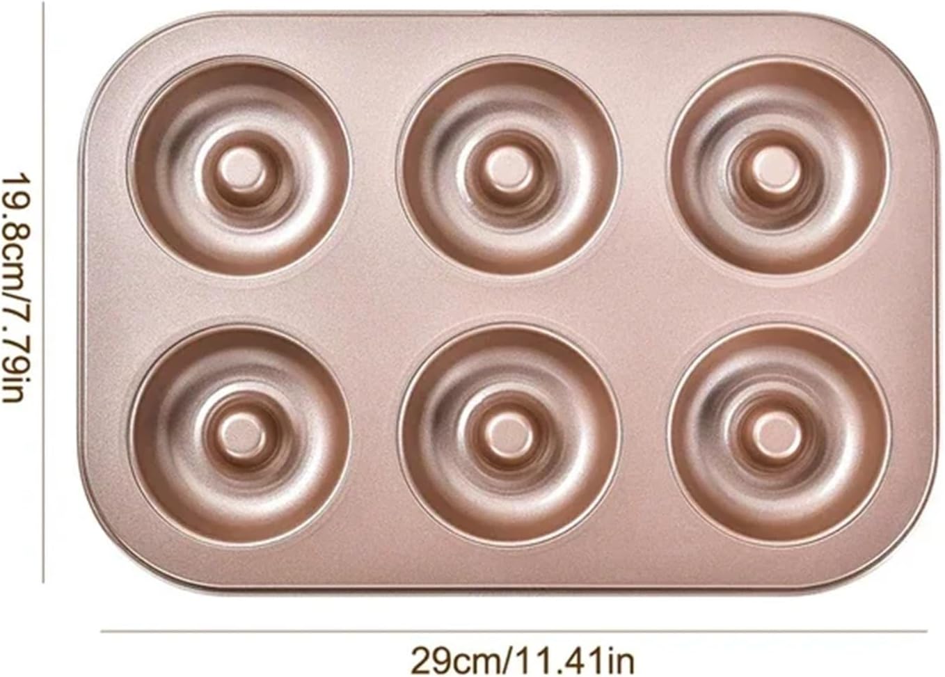 Four patterns of 6-hole reusable non-stick carbon steel donut baking pan,easy to clean and unmold,suitable for oven，microwave(Doughnut 1Pc)